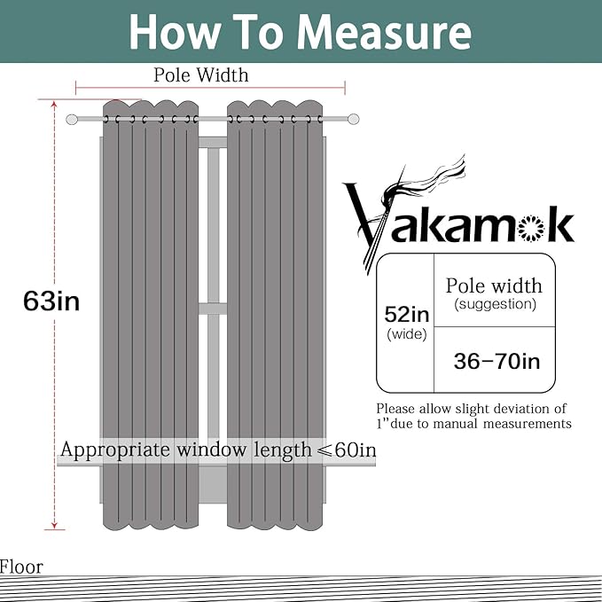 Yakamok Blackout Curtains Room Darkening Thermal Insulated Grommet top Window - Image 7