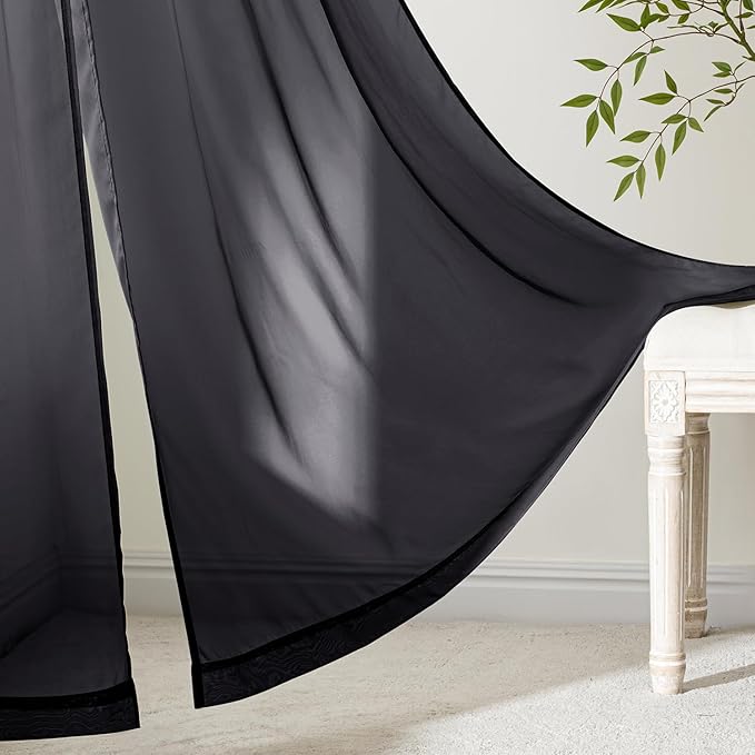 MIULEE Black Curtains 24 Inch Length - Image 6