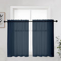 OWENIE Blue Sheer Curtains 36 Inches 2 Panels Set by OWENIE