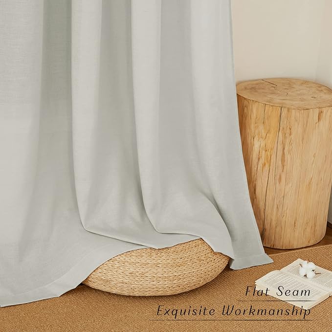 NICETOWN Rustic Linen 132 inch Long Curtains - Image 2