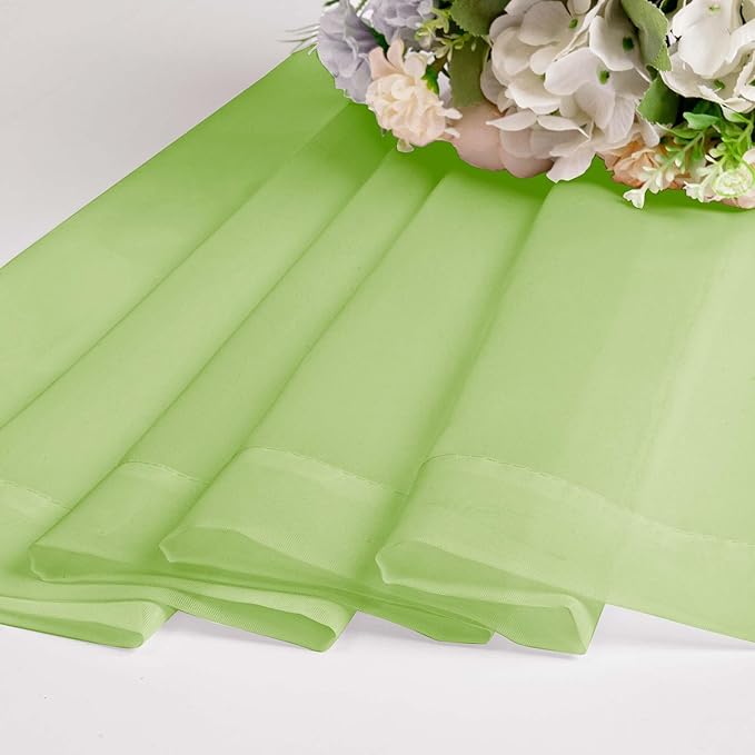 OWENIE Lime Sheer Curtains for Bedroom Living Room 90 Inches Long, Elegant - Image 7
