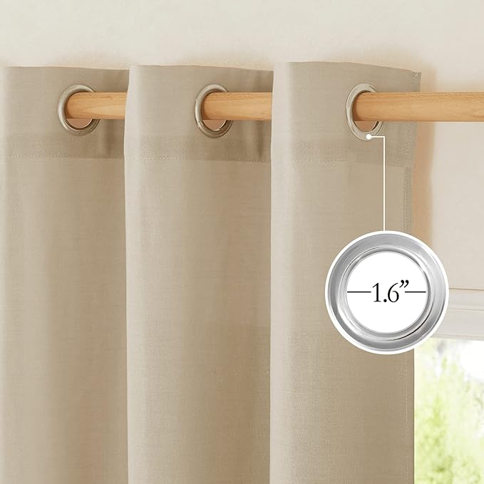 NICETOWN Thick Linen Kitchen Window Curtains Over Sink, Grommet Privacy Added - Image 2