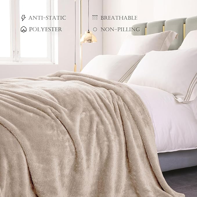 Exclusivo Mezcla Plush Fuzzy Fleece Bed Blanket King Size, Super Soft, Fluffy - Image 5