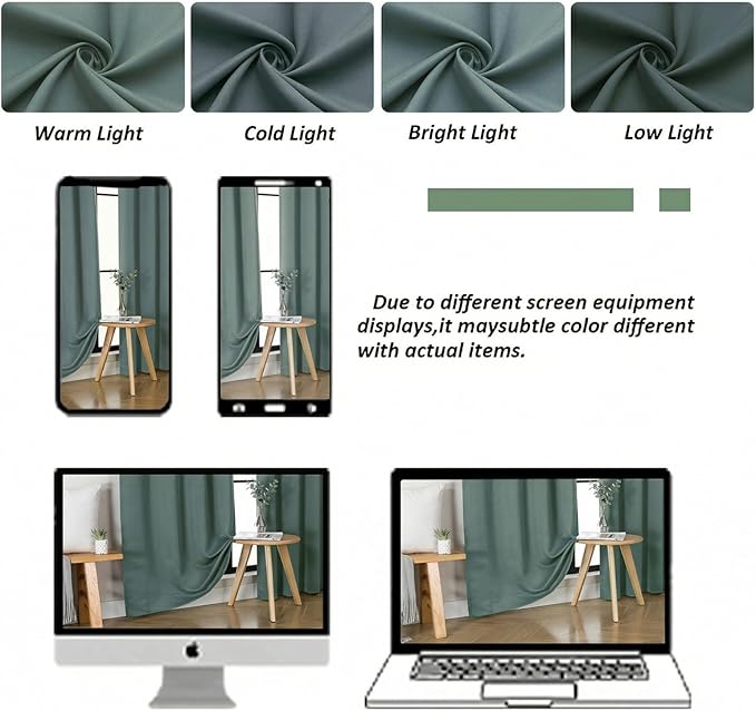 Simplebrand Dark Green Blackout Curtains - Image 8
