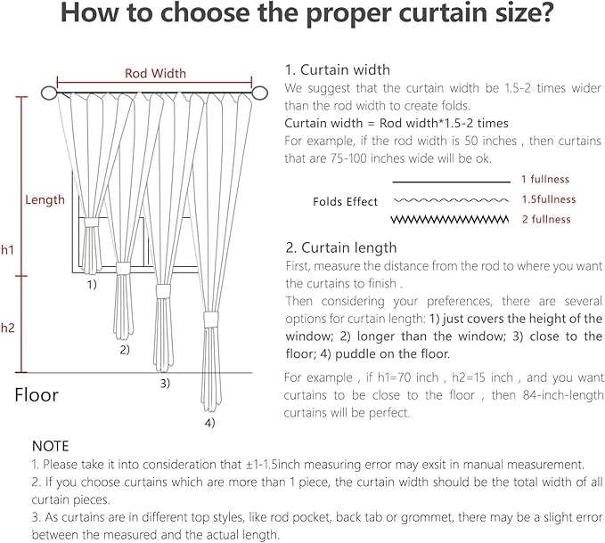Joydeco Chocolate Custom Solid Single Blackout Curtain - Image 7