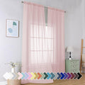 Simplebrand Blush Sheer Curtains 96 Inches Long, Light Filtering Light Purple by Simplebrand