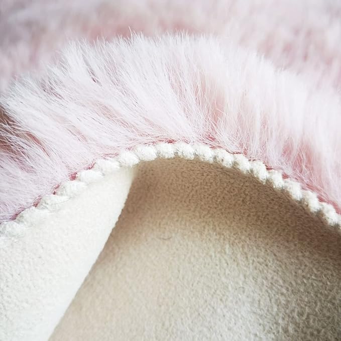 Ghouse Soft Faux Sheepskin Fur Rug 4x6 Pink Fluffy Plush Shag Bedside Rug - Image 5