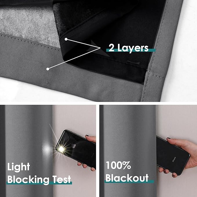 ChrisDowa 100% Blackout Curtains 80 inch Long - Image 4