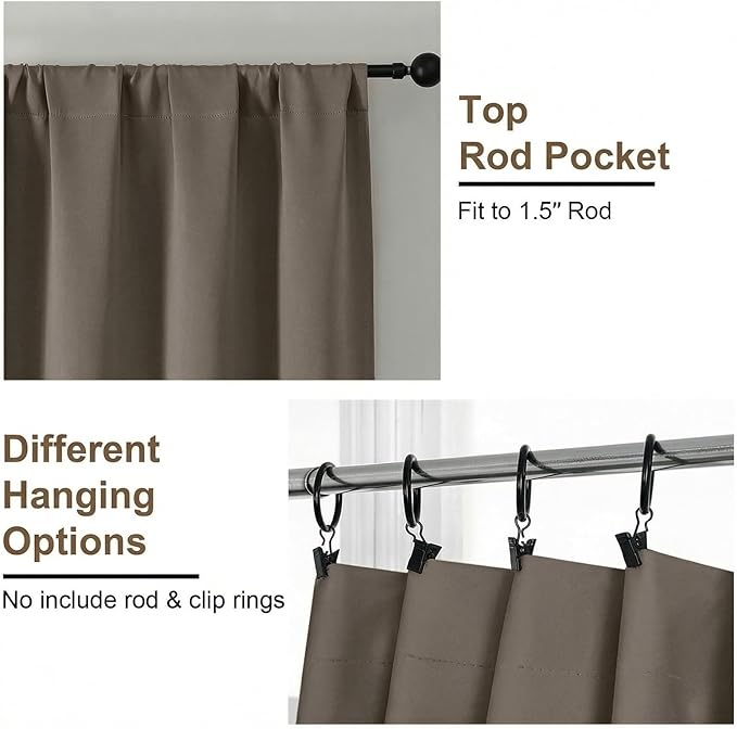 Simplebrand Ava Latte Short Blackout Curtains - Image 4