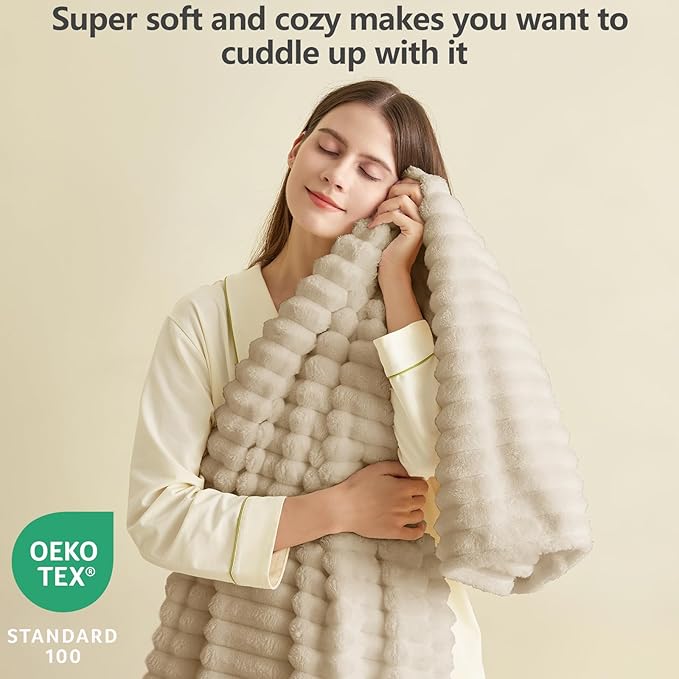IMEET Linen Ribbed Twin Blanket - Image 2