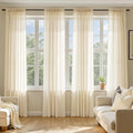 MIULEE Butter Cream Sheer Curtains 108 Inches Long, 4 Panels Set, Rod Pocket by MIULEE