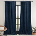 RYB HOME Navy Blue Velvet Curtains 84 inches- Velevt Blackout Curtains by RYBHOME