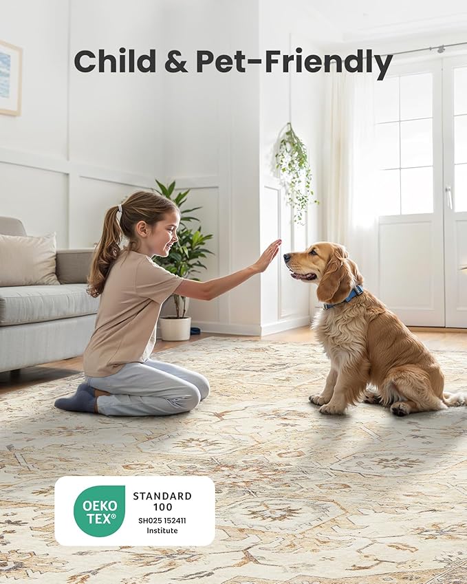 AMADA HOMEFURNISHING 2x5 Washable Runner Rug, Low-Profile Kitchen Rugs - Image 2