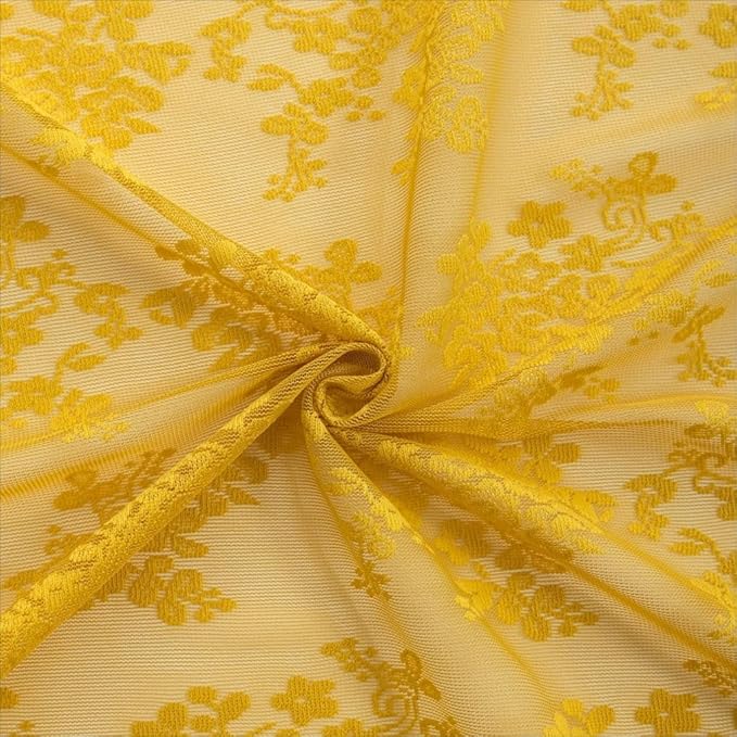 YJ YANJUN Vintage Lace Curtains 108 Inches Long- Retro Floral Mid Century - Image 5