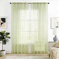 SpaceDresser Check Sheer Curtains 90 Inches 2 Panels Set, Rod Pocket Plaid by SpaceDresser