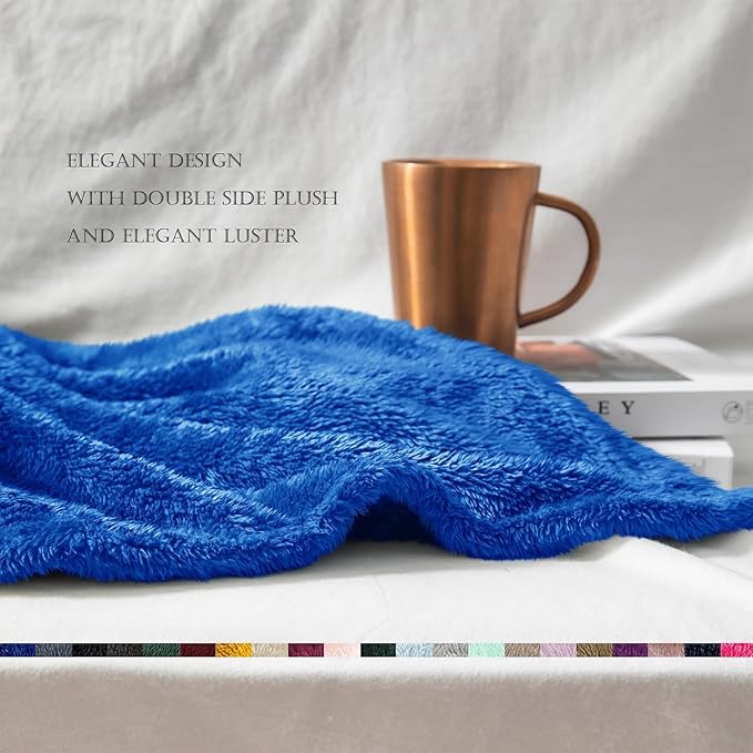 Exclusivo Mezcla Plush Fuzzy Fleece Bed Blanket Twin Size, Super Soft, Fluffy - Image 5
