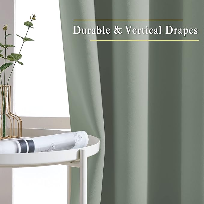 NICETOWN Sage Green Curtains 84 inch Length 2 Panels, Grommet Thermal Insulated - Image 5