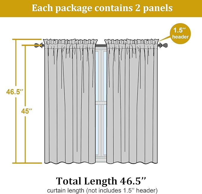 OWENIE Aqua Kitchen Sheer Curtains - Image 2
