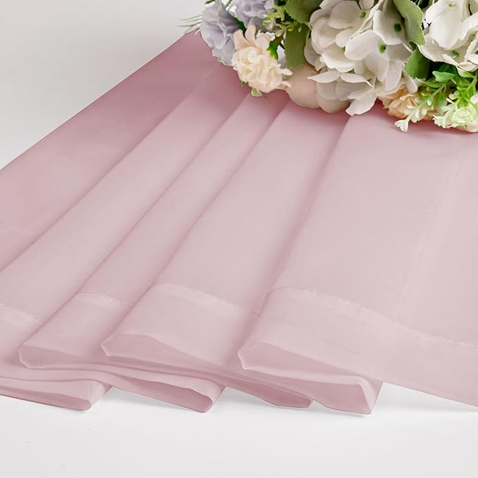 Chyhomenyc Blush Pink Sheer Curtains 108 Inches Long - Image 3