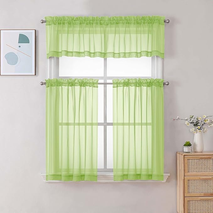 Chyhomenyc Sheer Valances for Windows, Light Filtering Small Window Curtains - Image 2