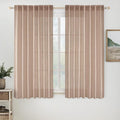 MIULEE Natural Beige Linen Curtains 63 Inch Length 2 Panels by MIULEE