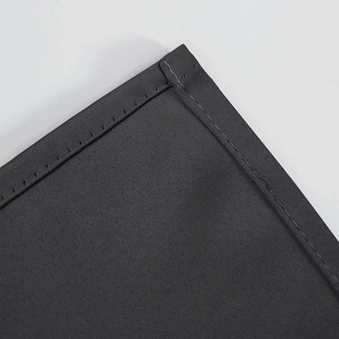 LEMOMO Blackout Curtains 66 x 54 Inch Long Dark Grey Curtains Set of 2 Panels - Image 7