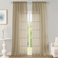 OWENIE Taupe Sheer Curtains 120 Inches Long 2 Panels Set, Airy Lightweight by OWENIE