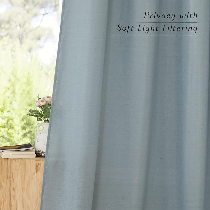 NICETOWN Rustic Linen 102 inch Long Curtains - Image 8