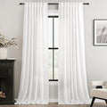 Linen White Curtains 80 inches Long by Jolilight