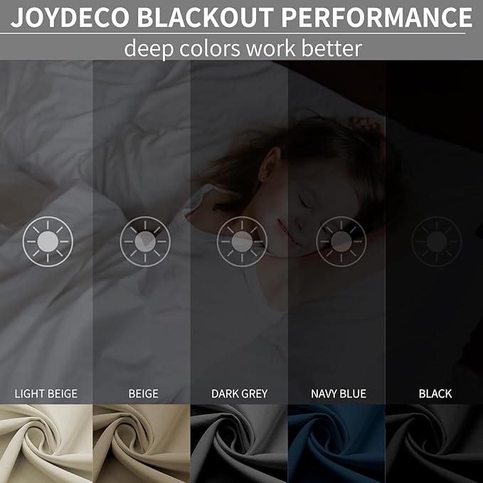 Joydeco Blackout Curtains 84 Inch Length 2 Panels Set, Thermal Insulated Long - Image 2