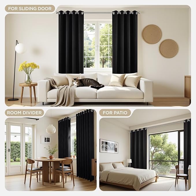 Joydeco Blackout Curtains for Bedroom, Noise Reducing Energy Saving Thermal - Image 6