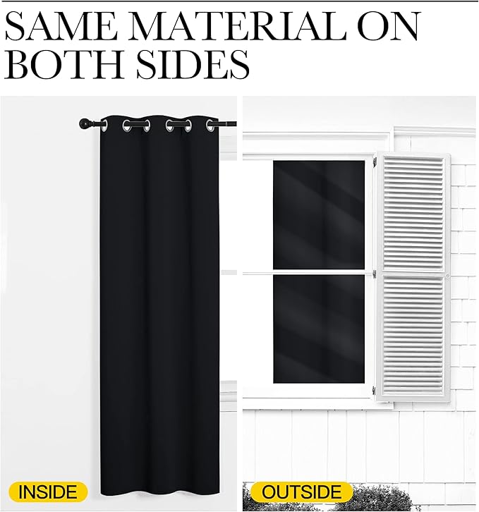 NICETOWN Patio Blackout Curtain Shades, 2 Panels, 55 inches x 110 inches - Image 5