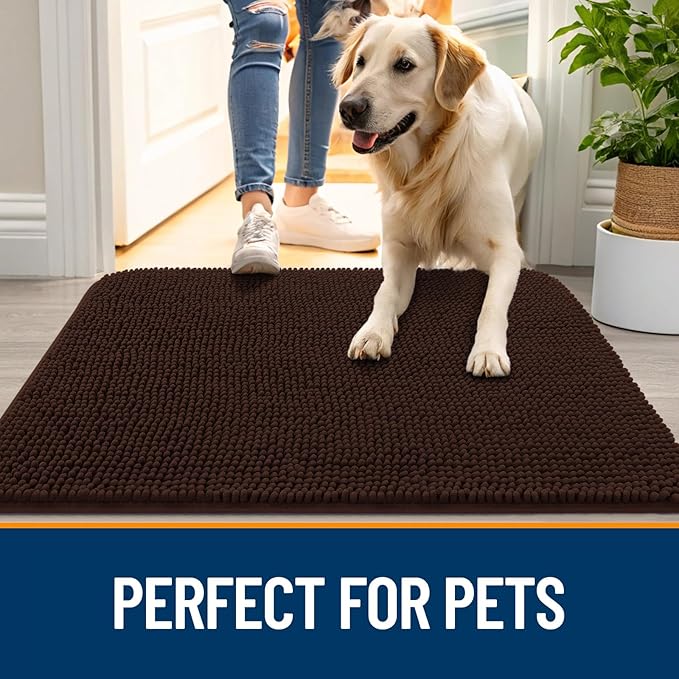 OLANLY Dog Door Mat for Muddy Paws 34x21, Absorbs Moisture and Dirt, Absorbent - Image 6
