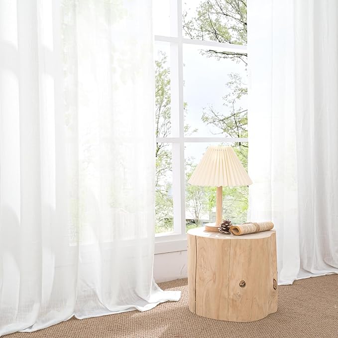 BGment 40 Inches Long White Linen Curtains - Image 8