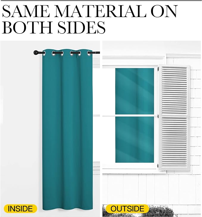 NICETOWN Room Darkening Curtains 45 inch Length 2 Panels, Thermal Insulated - Image 6