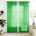 SpaceDresser Check Sheer Curtains 45 Inches 2 Panels Set, Rod Pocket Plaid by SpaceDresser
