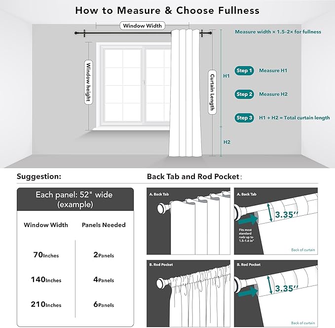 Deconovo Back Tab and Rod Pocket Blackout Curtains - Image 9