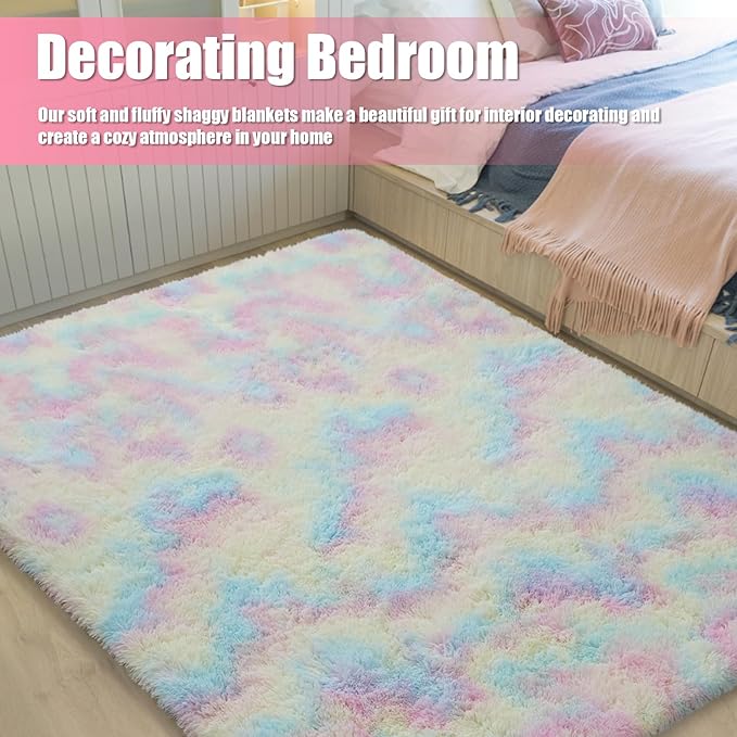 9x12 Fluffy Area Rugs for Living Room, Large Fuzzy Shag Area Rug for Bedroom - Image 3