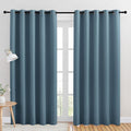 NICETOWN Room Darkening Draperies Window Curtain Panels, Smoky Blue, 2 Panels by NICETOWN