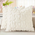 decorUhome Easter Bunny Pillow Covers 20x20 Inch Set of 2, Soft Plush Faux Wool by decorUhome