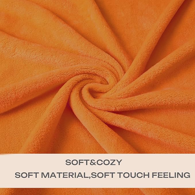 JIAHANNHA Burnt Orange Throw Blanket Fleece Blanket 50"x60", Super Soft Fall - Image 3