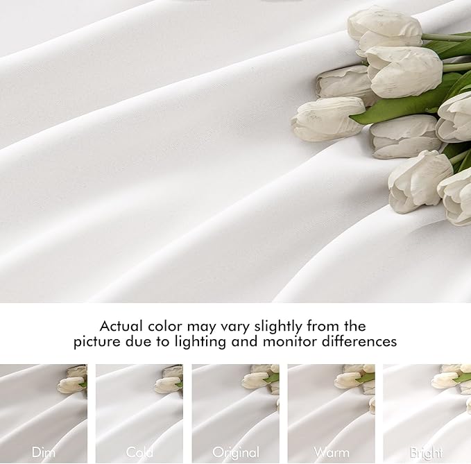 MIULEE Pure White Back Tab Blackout Curtains 102 Inch Long 2 Panels Set - Image 8