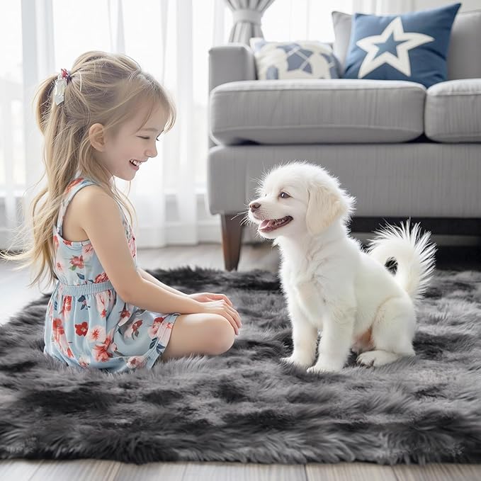 Rugs for Living Room 5x8, Alfombras para Salas Shag Large Plush Soft Area Rug - Image 2