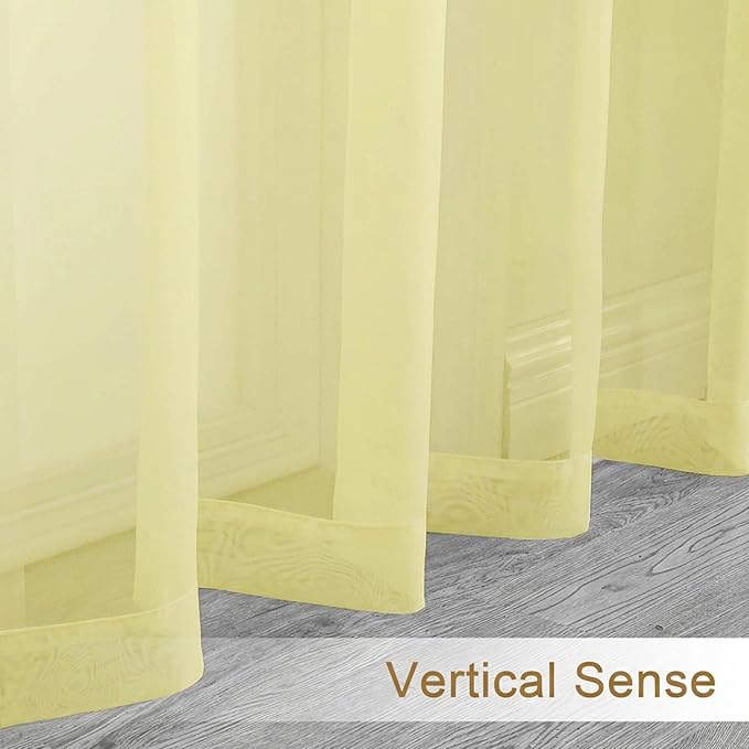 Chyhomenyc Sheer Curtains 63 Inch Length 2 Panels Set - Image 6
