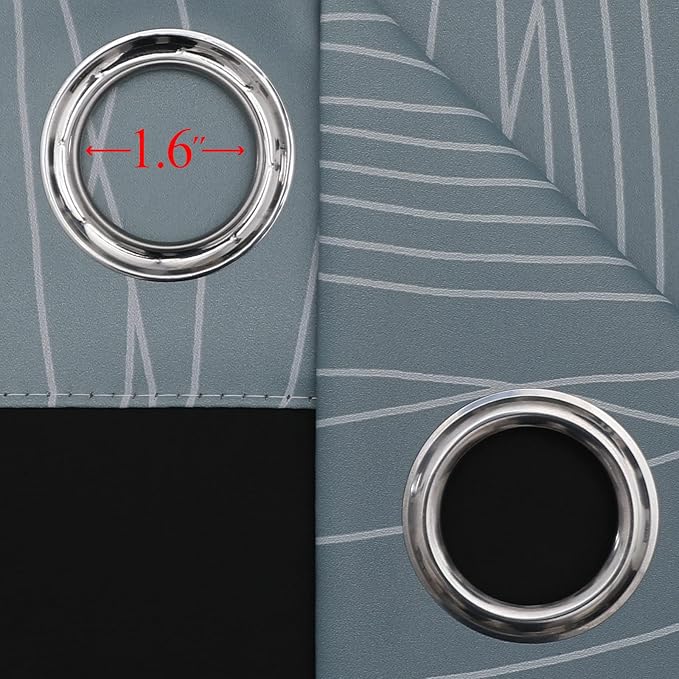 Estelar Textiler Stone Blue and Greyish White Gradient Room Darkening Blackout - Image 7