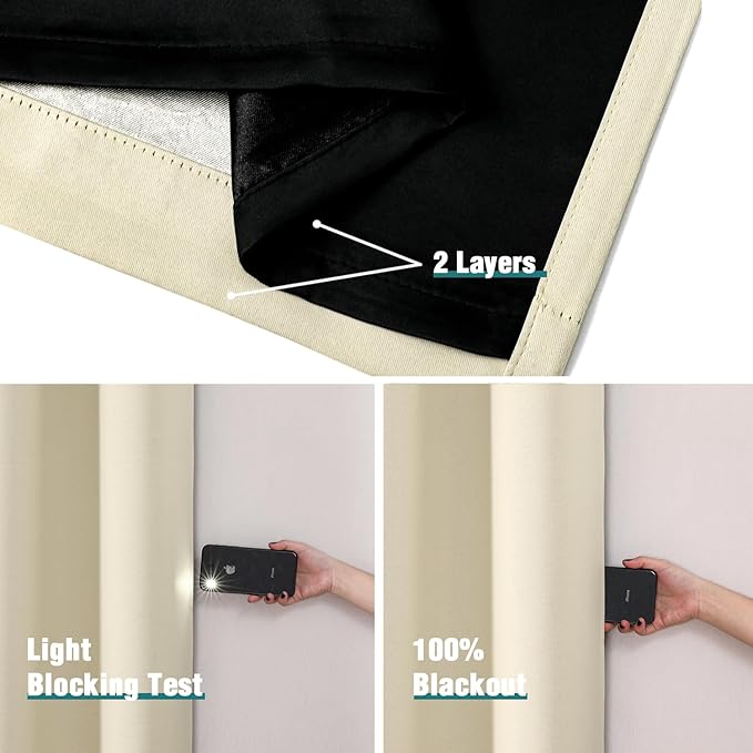 ChrisDowa 100% Blackout Curtains 80 inch Long - Image 5