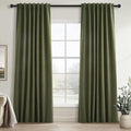 Topfinel 102 Inch Long Linen Blended Blackout Curtains 2 Panels, Back Tab by Topfinel