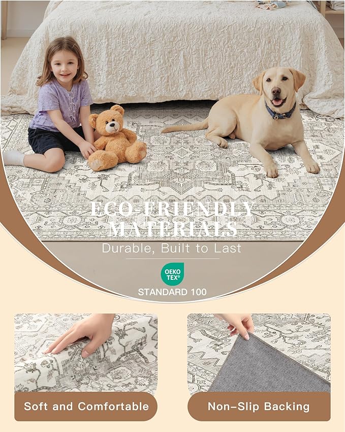 Madane Washable Rug 8x10 Area Rugs - Image 5