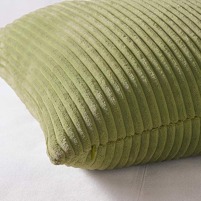 Topfinel Decorative Throw Pillow Covers 18x18 Inches Set of 4, Striped Corduroy - Image 3