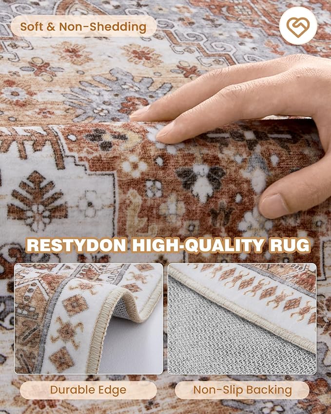 3x6 Runner Rug, Thin Entryway Non Slip Washable Rugs - Image 7